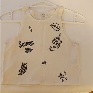 Crop top undershirt, slim fit